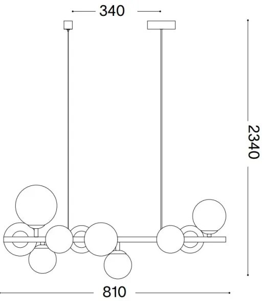 Lustră LED pe cablu Ideal Lux PERLAGE 10xG9/3W/230V auriu/alb