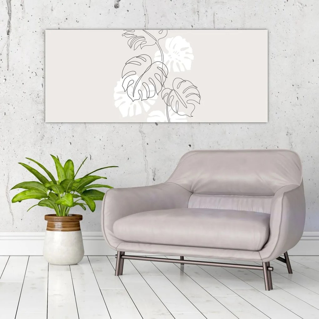 Tablou - Linia de artă monstera N⁰3 (120x50 cm)