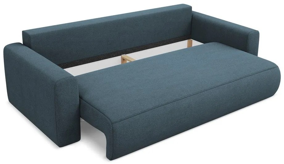 Canapea albastră extensibilă/cu spațiu de depozitare 238 cm Kapua – Makamii
