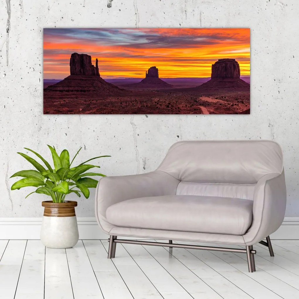 Tablou - Monumentul Valley în Arizona (120x50 cm), în 40 de alte dimensiuni noi