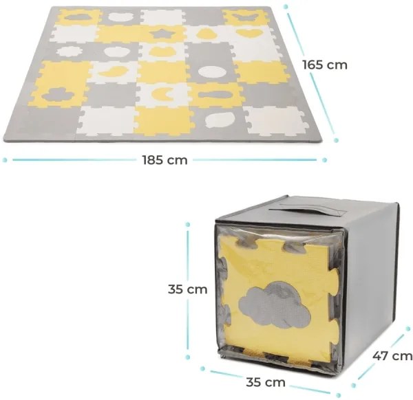 KINDERKRAFT select - Puzzle din spumă LUNO 30 piese gri/galben