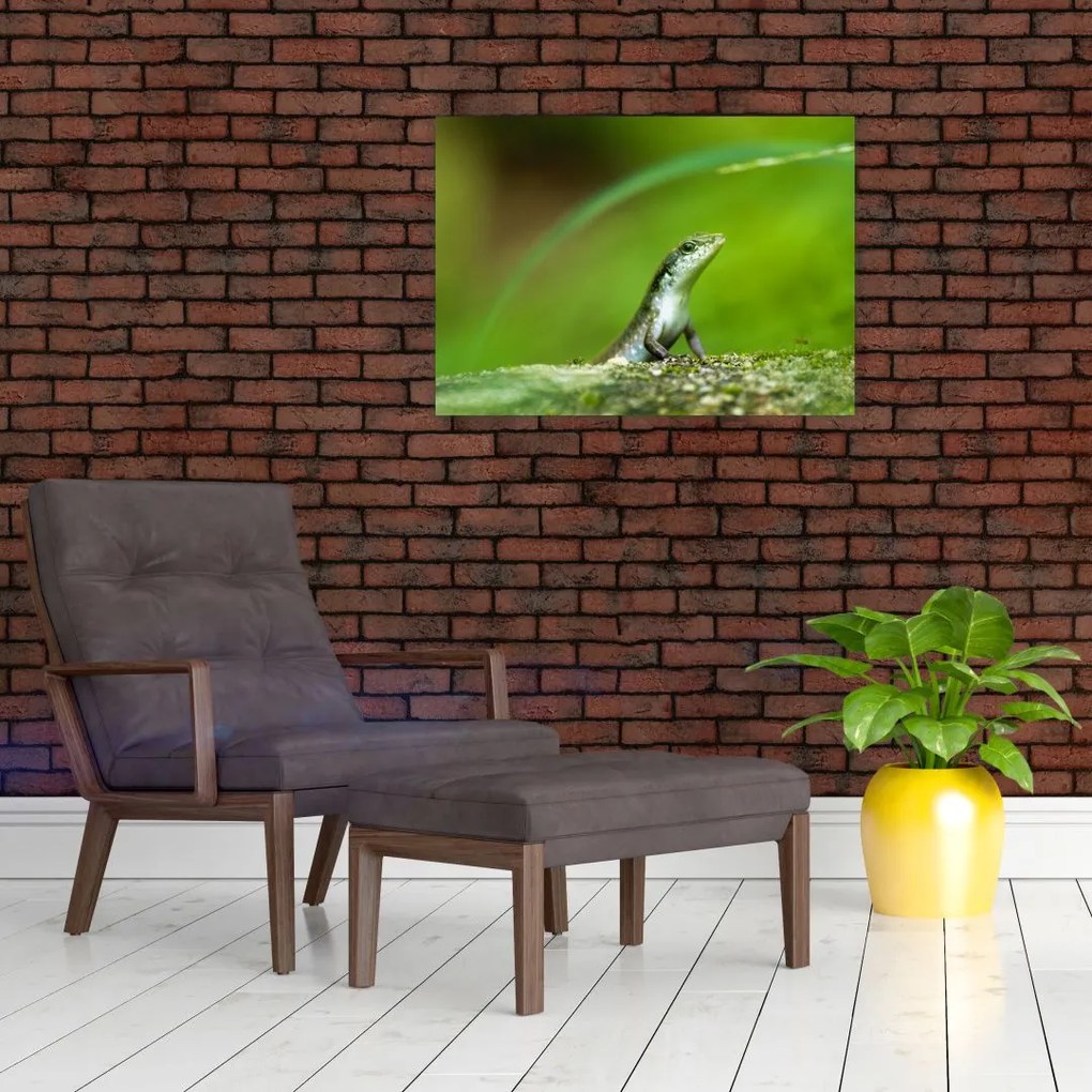 Tablou pe sticlă cu șopârlă (70x50 cm)