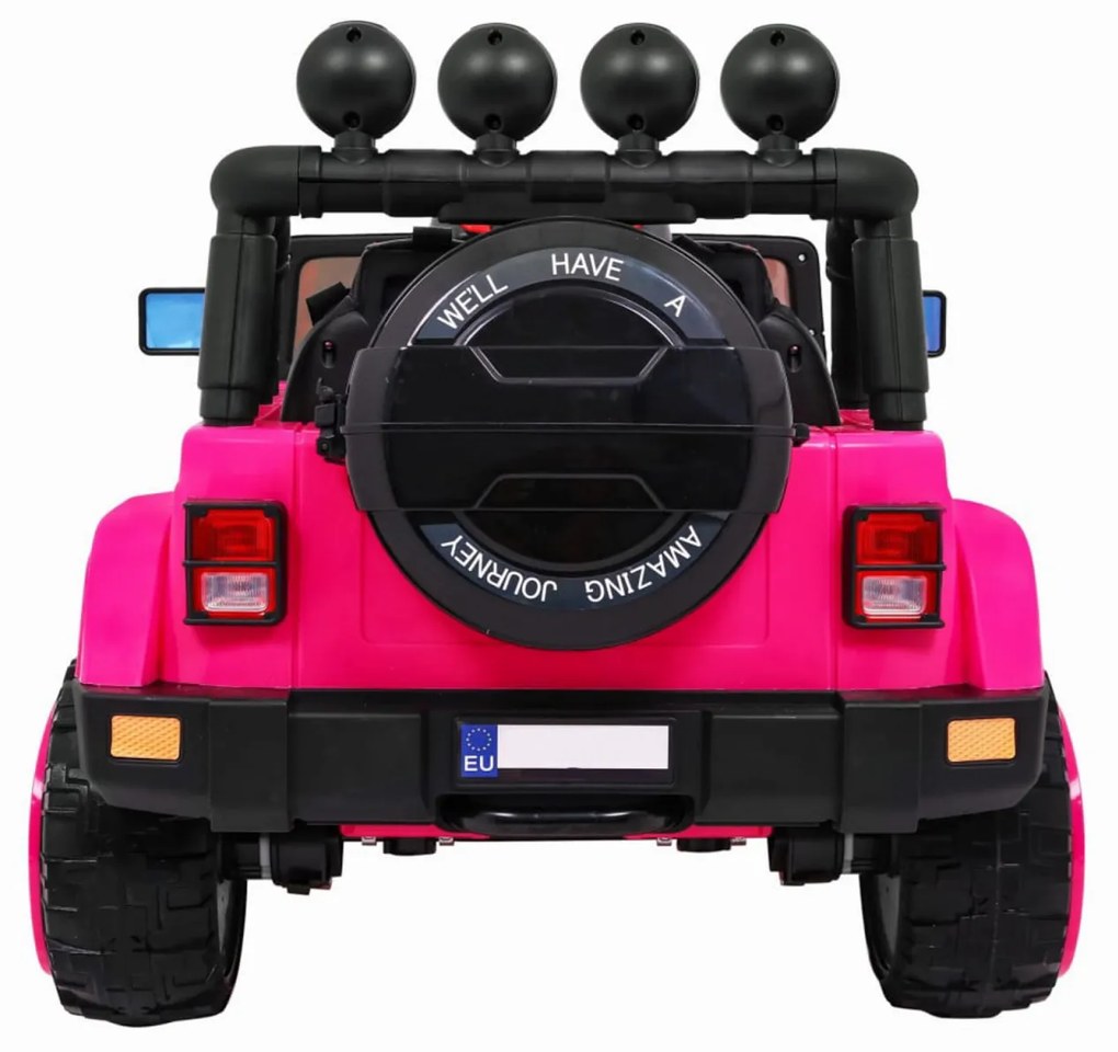 Masinuta Electrica cu acumulator pentru copii NOVOKIDS™ Full Time Jeep 4X4 PRO, Max 30 kg, 3-8 ani , Cu melodii si lumini,12V, 2 Viteze, 4 motoare,