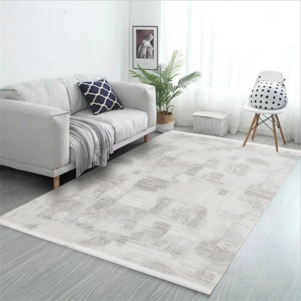 Covor Modern Living, Dormitor Dreptunghiular Porto 0572A Gri (Alege dimensiunea: 250 x 350)