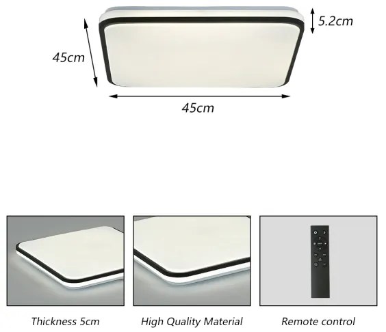 Plafonieră LED dimabilă Brilagi SMART LED/36W/230V 45x45 cm Wi-Fi Tuya + telecomandă