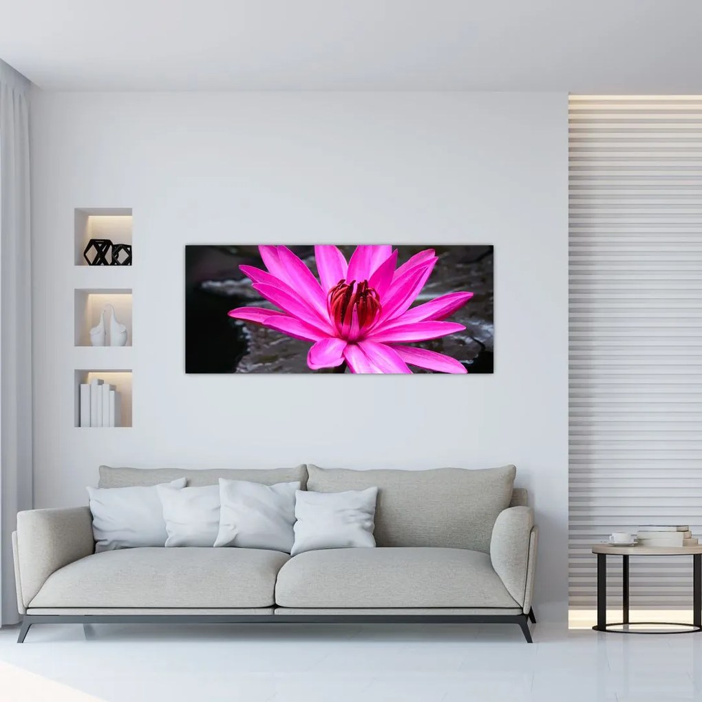 Tablou - floarea roz (120x50 cm)