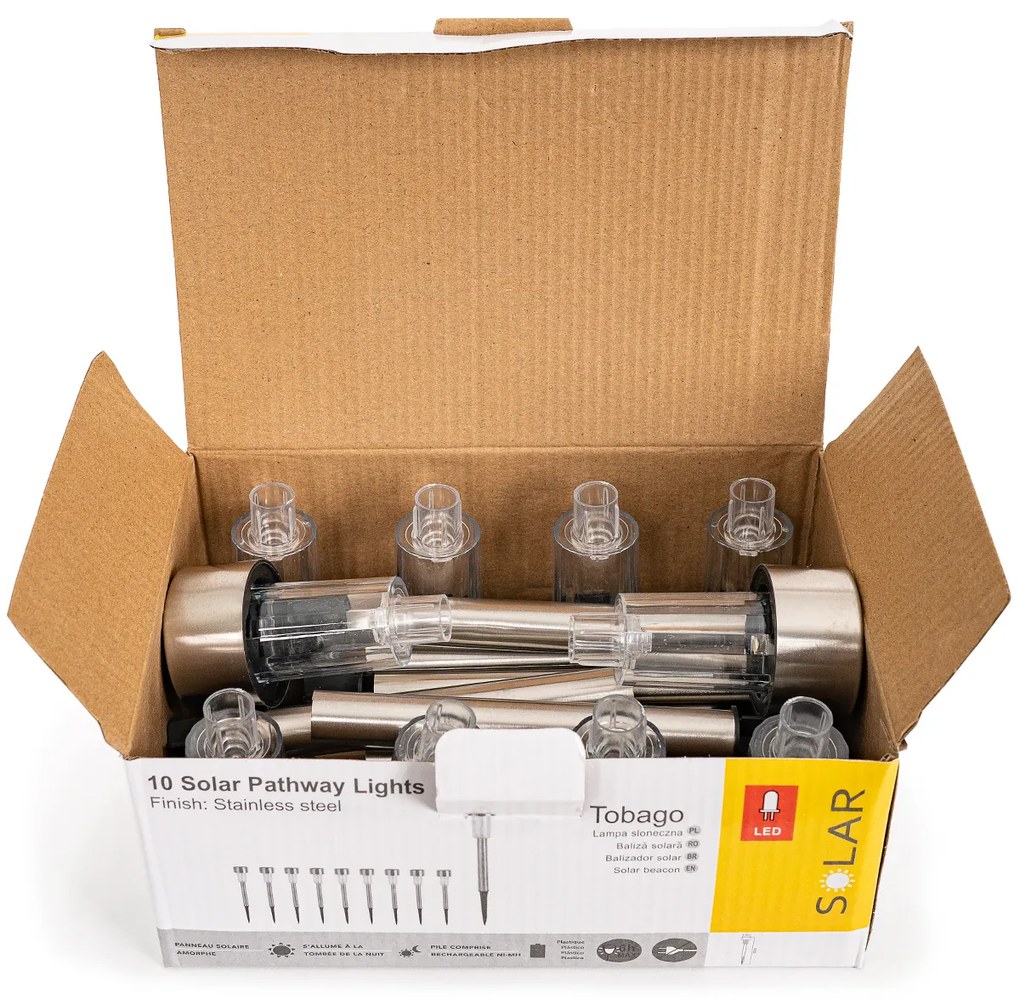 Set de lămpi LED solare 4Home, 10 buc., alb cald