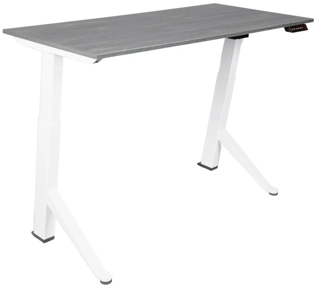 Birou reglabil electric TerrA2Y WHITE-cadru in Y, profil cadru alb (Dimensiune blat: 137x67cm, Culoare blat: Stejar negru 18mm)