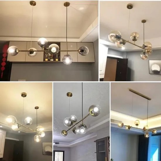 Lustra suspendata Gold, Elit's 6 globuri Fumuri
