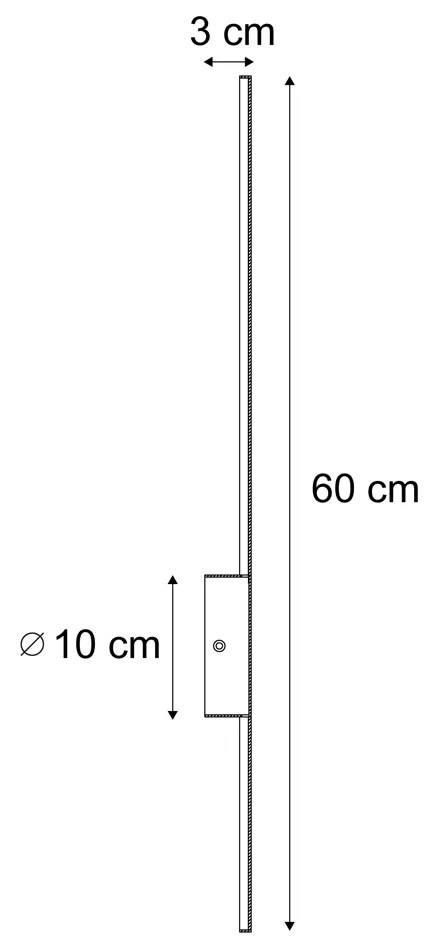 Lampă de perete modernă neagră 60 cm inclusiv LED - Clockwise