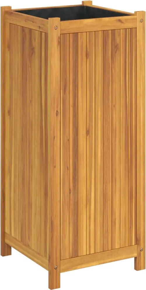 vidaXL Jardinieră de grădină cu căptușeală, 42x42x100 cm, lemn acacia