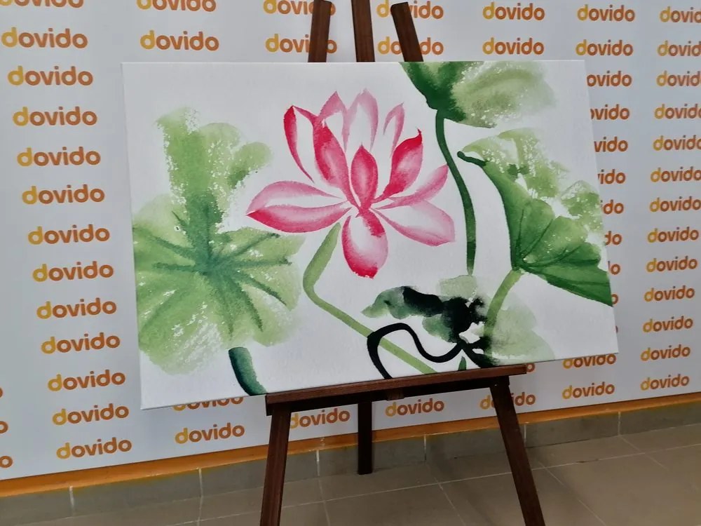 Tablou floare de lotus în acuarelă