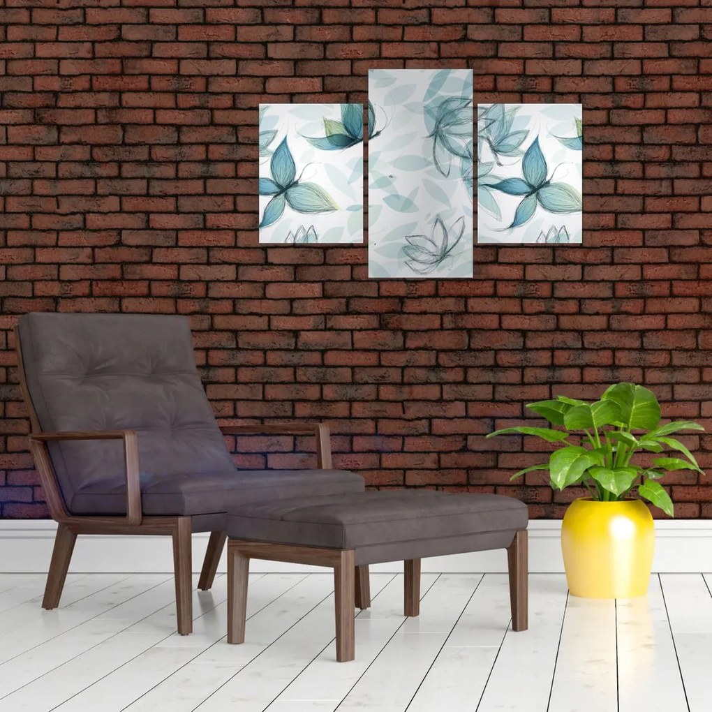 Tablou - Fluturași albaștri (90x60 cm)