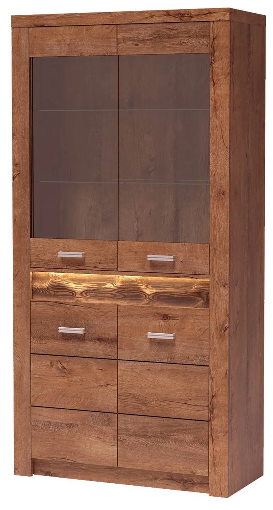 Vitrină Indie 03 (cu iluminat LED) (Arin deschis). 1057757