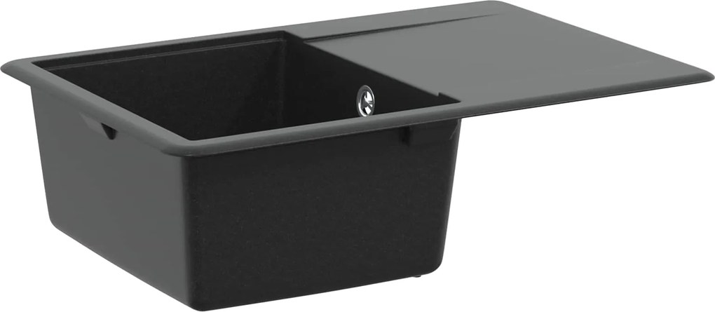 vidaXL Chiuvetă Negru 670 x 460 mm Granit