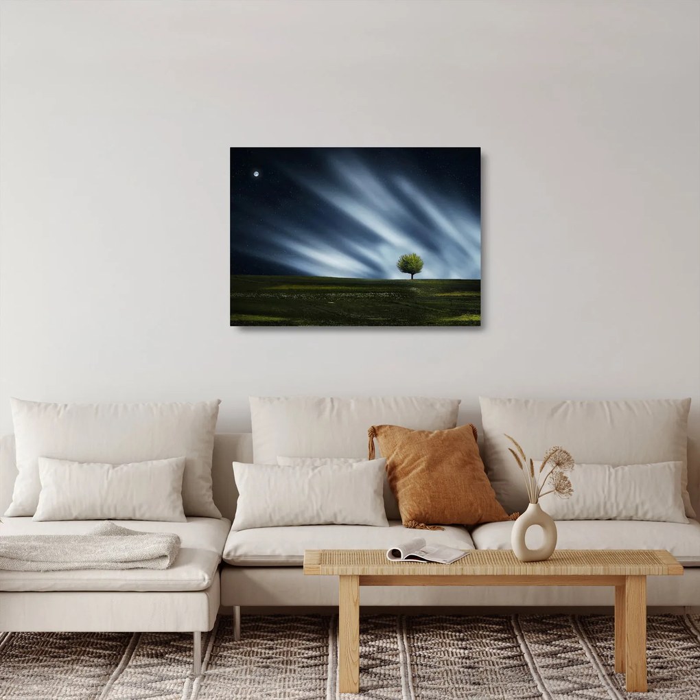 Tablou pe sticlă - Aurora boreală (70x50 cm)