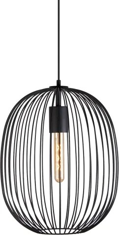 Lampă suspendată cu cablu OVELLA 1xE27/15W/230V Ø 34 cm neagră