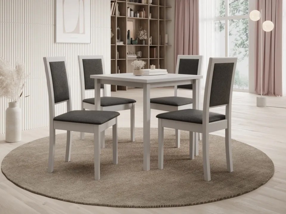 Scaun tapitat, din lemn, Nola XIII, ADRK Furniture (Culoare: Nuc inchis / Opium 99)