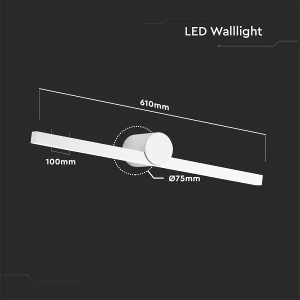 Aplica LED pentru oglindă de baie, 10W/230V, 4000K, IP65, albă
