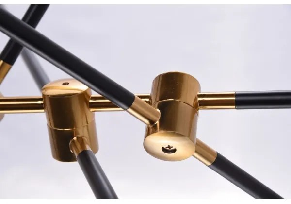 Lustră pe tijă SOLEN 6xG9/30W/230V neagră/aurie Azzardo AZ4700