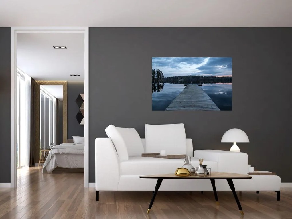 Tablou - Ponton de lemn, lac (90x60 cm)