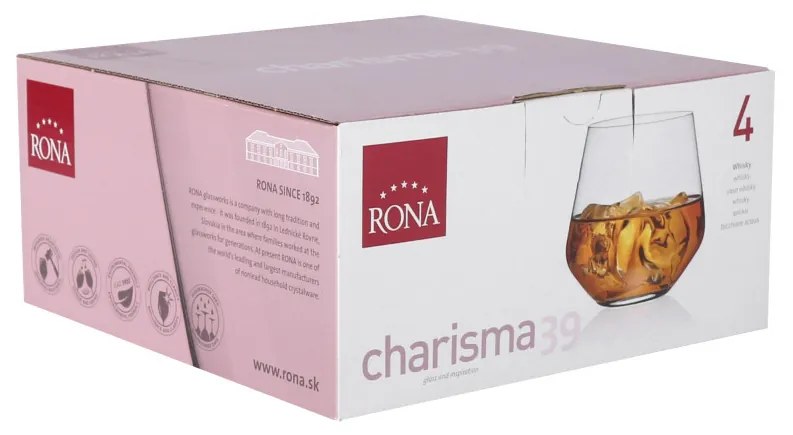 Set 4 pahare whisky 390ml, RONA Charisma