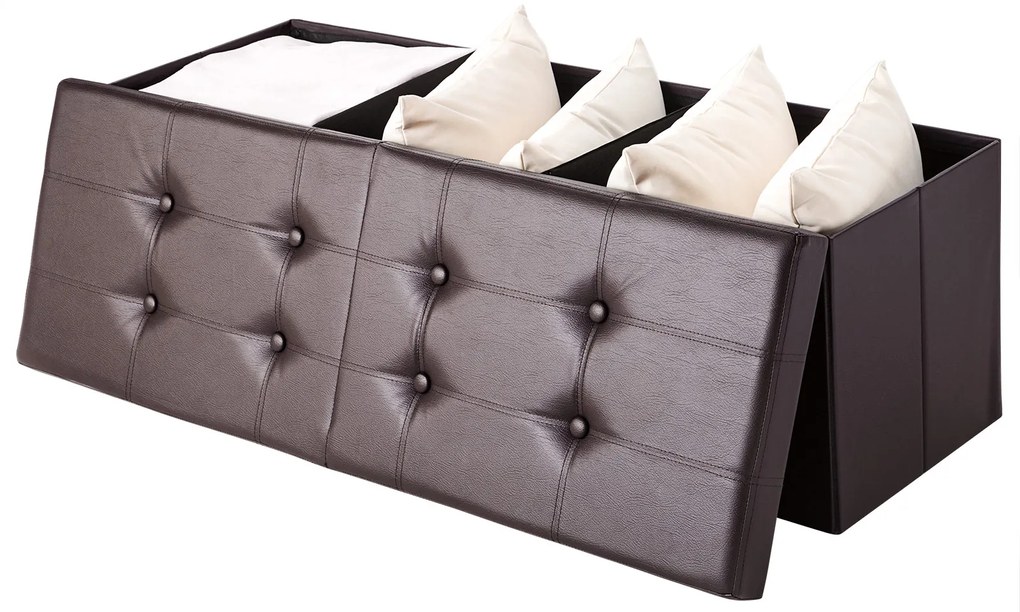 Deuba Cutie depozitare cu capac rabatabil maro - 115x38x38cm