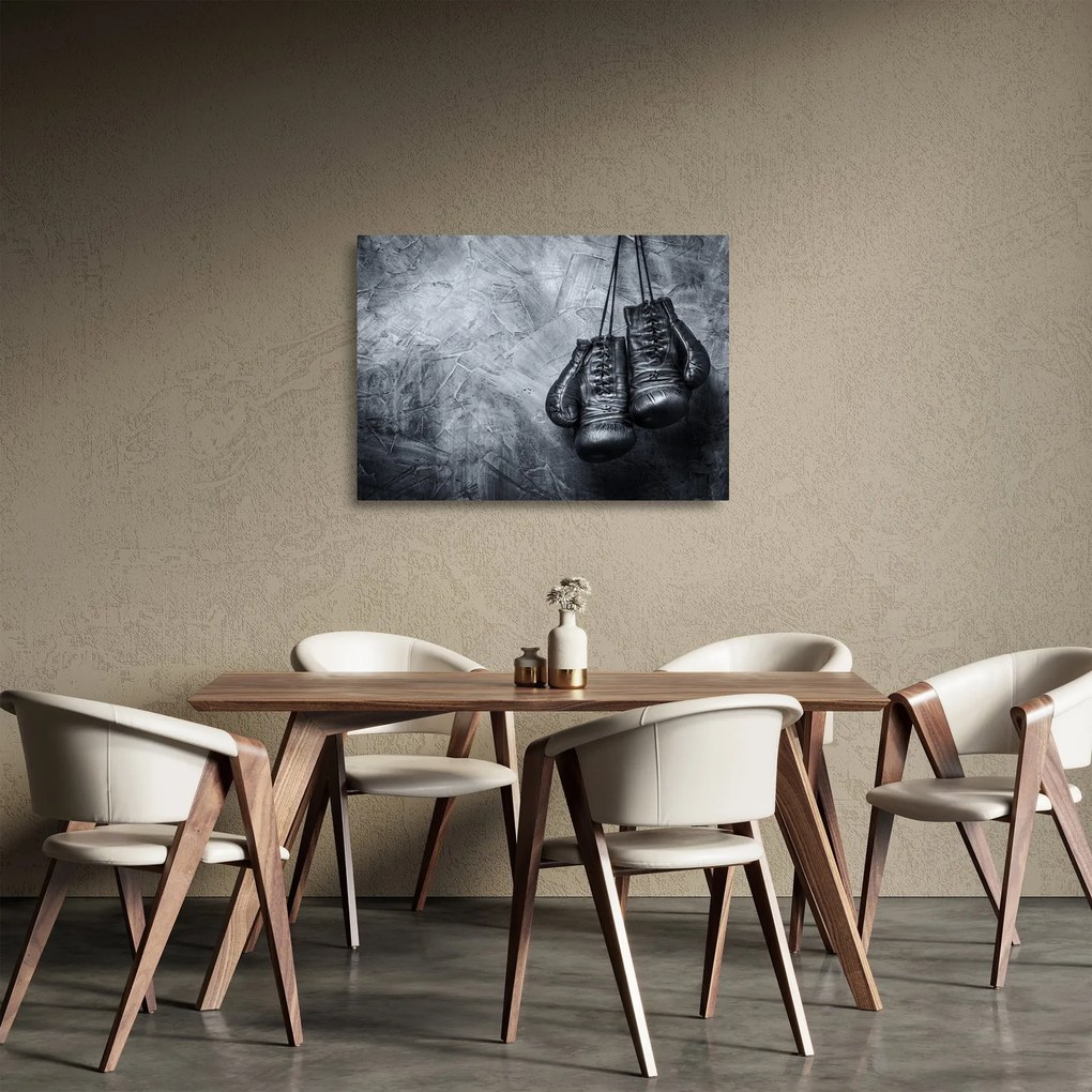 Tablou pe sticlă - Mănuși de box (70x50 cm)
