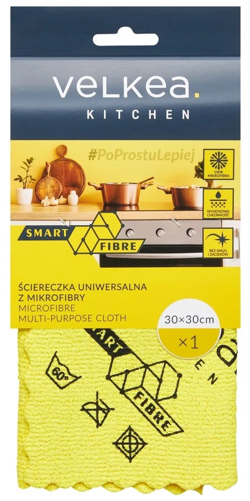 Laveta universala pentru bucatarie, microfibra, Smart Fiber, 30 x 30 cm, Velkea