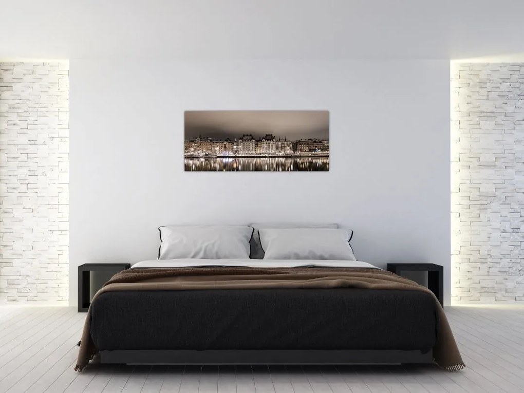 Tablou cu orașul în amurg (120x50 cm)