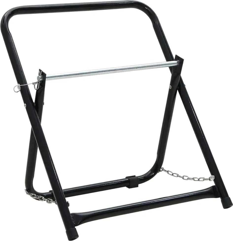 vidaXL Căruț tambur furtun 48 cm 45 kg negru oțel vopsit electrostatic