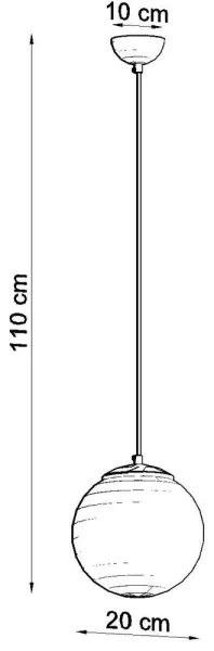Sollux SL.0715 - Lustră suspendată pe cablu TOYA, 1xE27/60W/230V, Ø 20 cm, alb/auriu