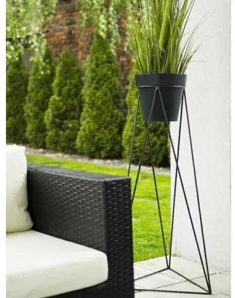 Suport de ghiveci TRIANGL 90x50 cm negru