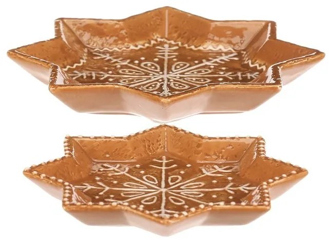 Set decorativ de tăvi pentru turtă dulce, 2 bucăți, ceramică