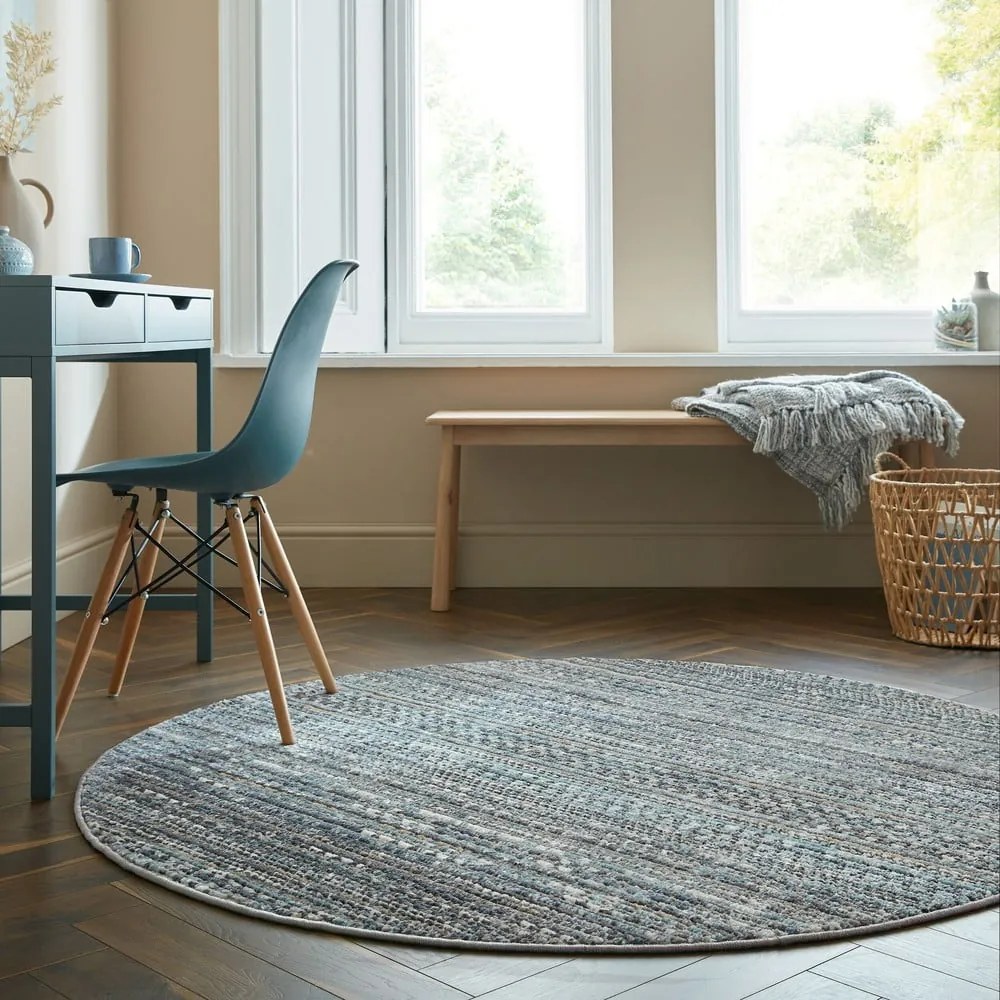 Covor albastru rotund 140x140 cm Camino – Flair Rugs