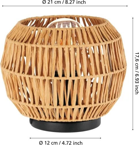 Eglo 44145 - Lampă de masă SHELDON 1xE27/40W/230V maro