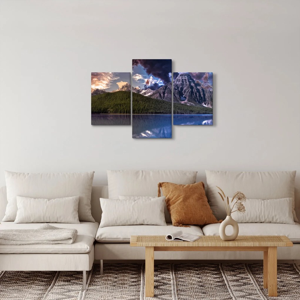 Tablou cu lac și munți (90x60 cm)