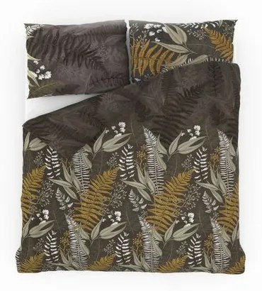 Lenjerie de pat Kvalitex Satin Luxury collection Ferns, 200 x 200 cm, 2x 70 x 90 cm, 200 x 200 cm, 2 buc. 70 x 90 cm