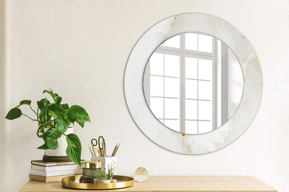 Decor oglinda rotunda Marmură strălucitoare fi 50 cm