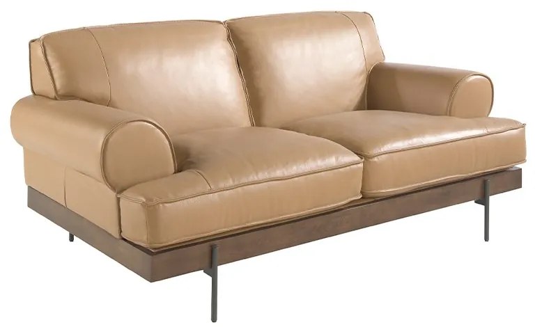 Canapea 2 locuri eleganta, design LUX Cowhide leather sand