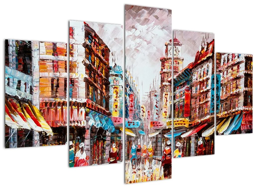 Tablou - Hong Kong, pictură în ulei (150x105 cm)