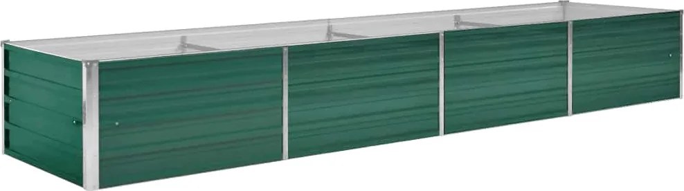 vidaXL Strat înălțat de grădină, verde, 320x80x45 cm oțel galvanizat