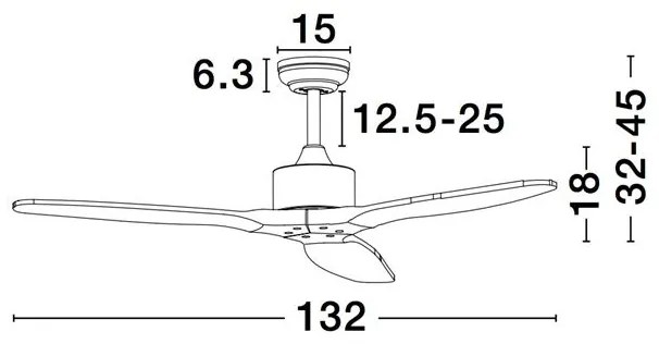 Ventilator de tavan cu telecomanda design modern Vento NVL-5231301