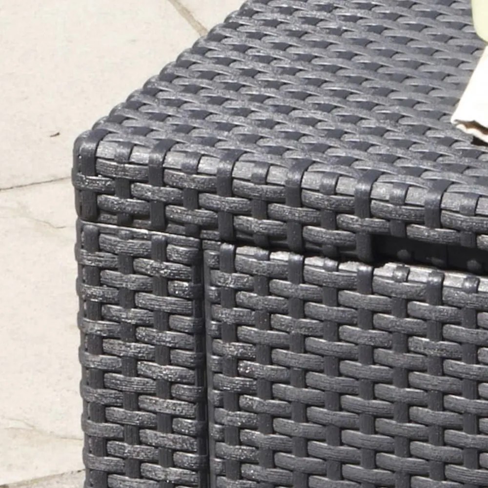 Scaun cub, culoare grafit, cu pernă gri deschis