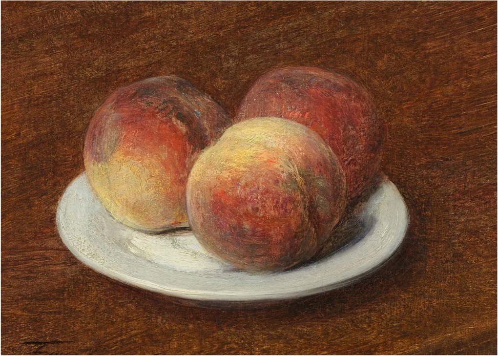 Tablou - Henri Fantin-Latour, Three Peaches on a Plate, reproducere (70x50 cm)