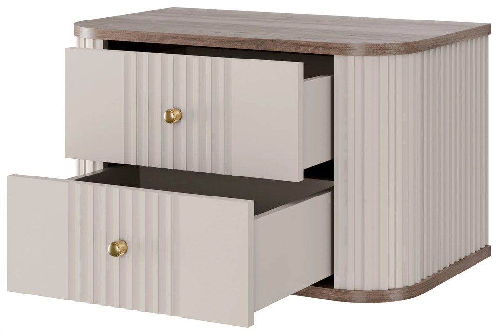 Set noptiere suspendat Vesper 56 cm - cașmir / nuc / mânere aurii