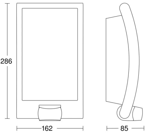 Steinel 009816 - Corp de iluminat perete exterior cu senzor L 22 S 1xE27/60W/230V