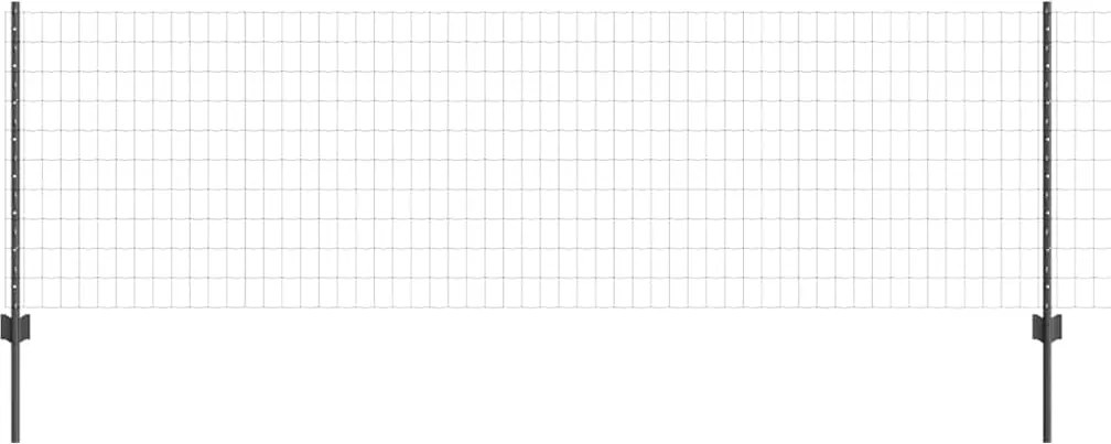 vidaXL Gard cu Stâlp Gri 0,8 x 10 m Oțel și PVC