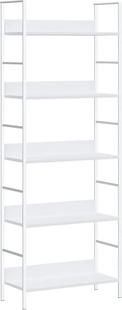 vidaXL Etajeră cărți 5 rafturi, alb, 60x27,6x158,5 cm, lemn prelucrat