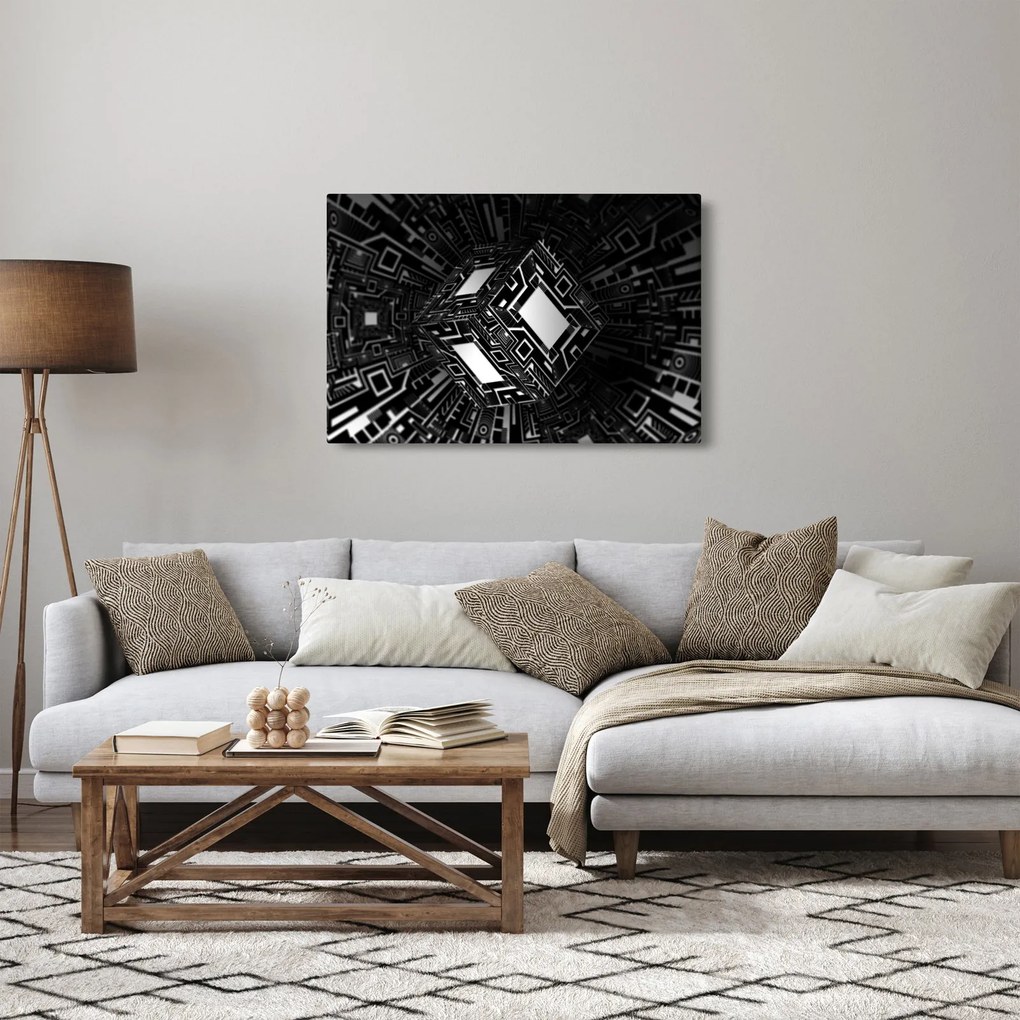 Tablou cu un cub abstract (90x60 cm)